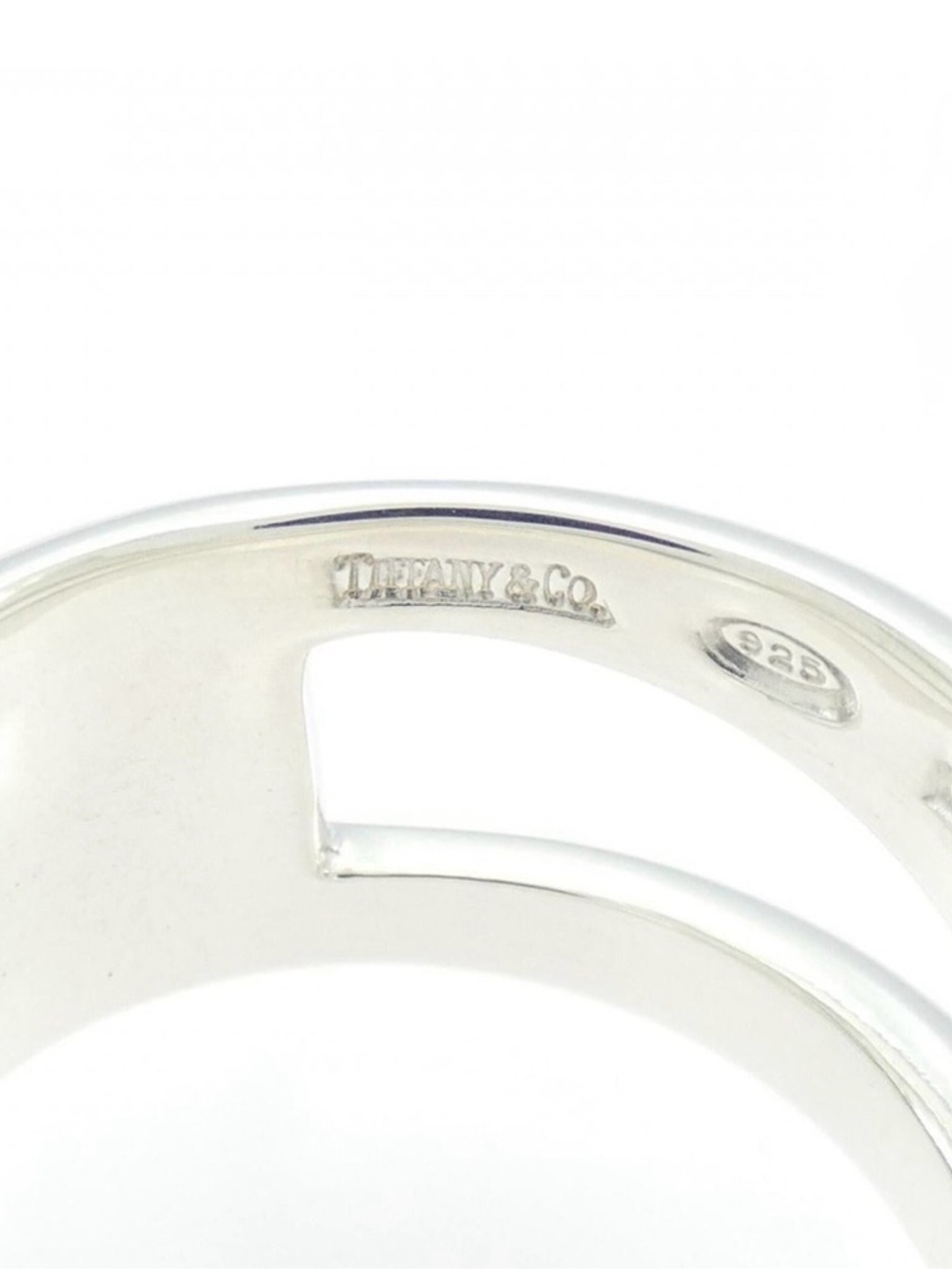 Rare Tiffany & Co Triple Open Diagonal Ring Sterling Silver Retired Size 7 - Picture 8 of 9